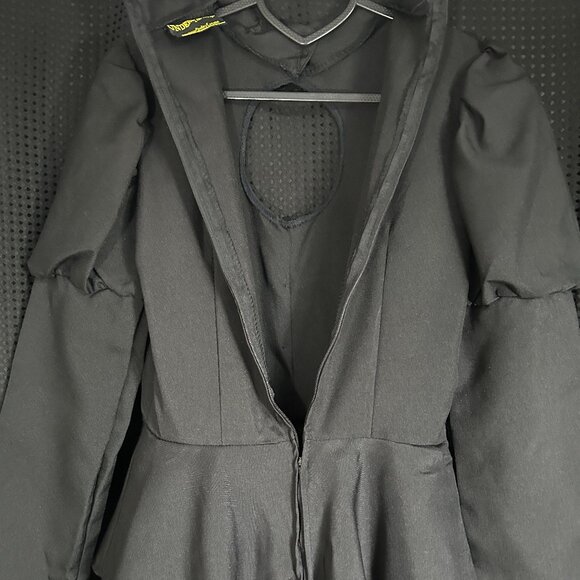 Goth Steampunk Halloween Costume Black Raven Dance Dress Cosplay Women - Picture 8 of 9